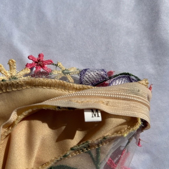 Source Unknown Multicolor Floral Embroidered Backless Dress - Picture 9 of 9